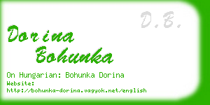 dorina bohunka business card